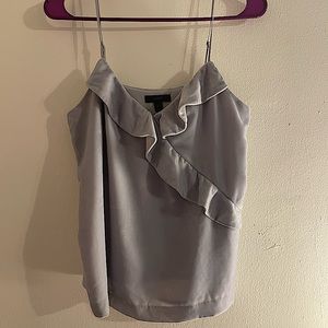 J. Crew | Silver Gray Velvet Ruffled Adjustable Camisole Top Size 0